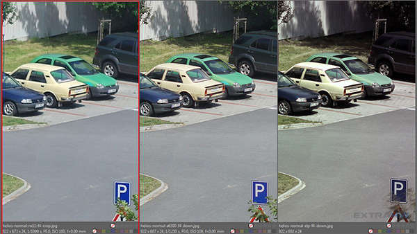 Comparison Helios-44M downscaled