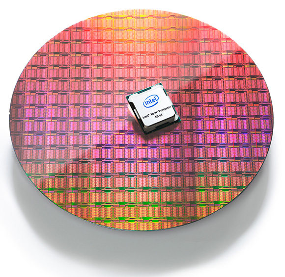 Intel Xeon E5 2600 v4 wafer